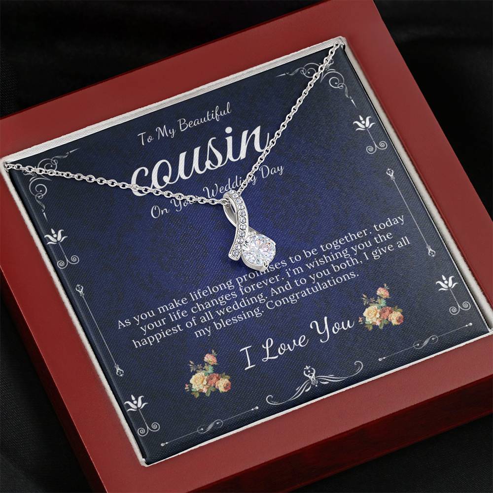 Alluring Beauty,Gift For Cousin Wedding Day Bride Gift From Cousin Necklace Bride necklace Gift For Cousin Wedding Gift For My Cousin #0108