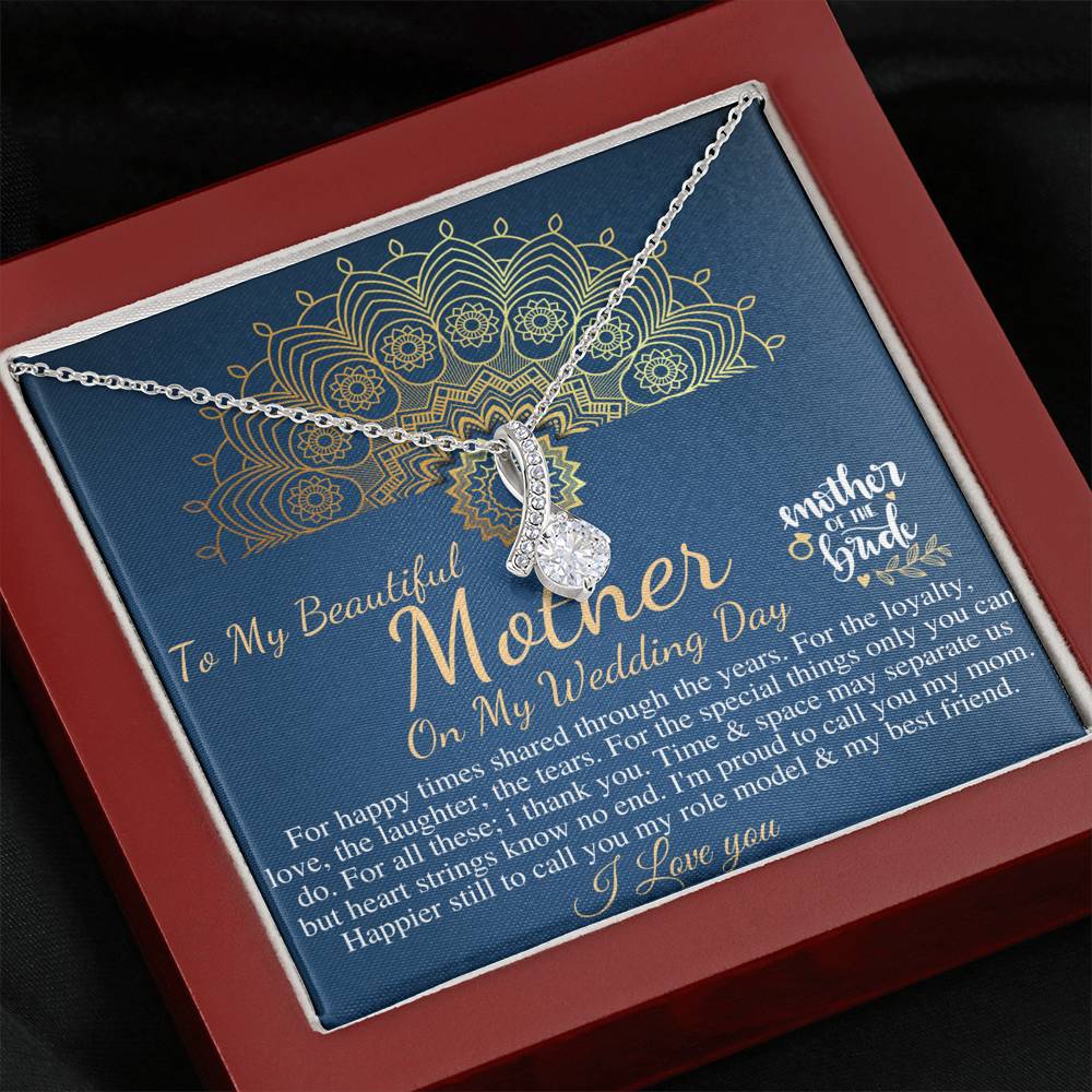 Mom Wedding Gift from Bride, Bride to Mom Gift, Gift for Mom on Wedding Day, Mother of the Bride Necklace, Wedding Gift for Mom #0787
