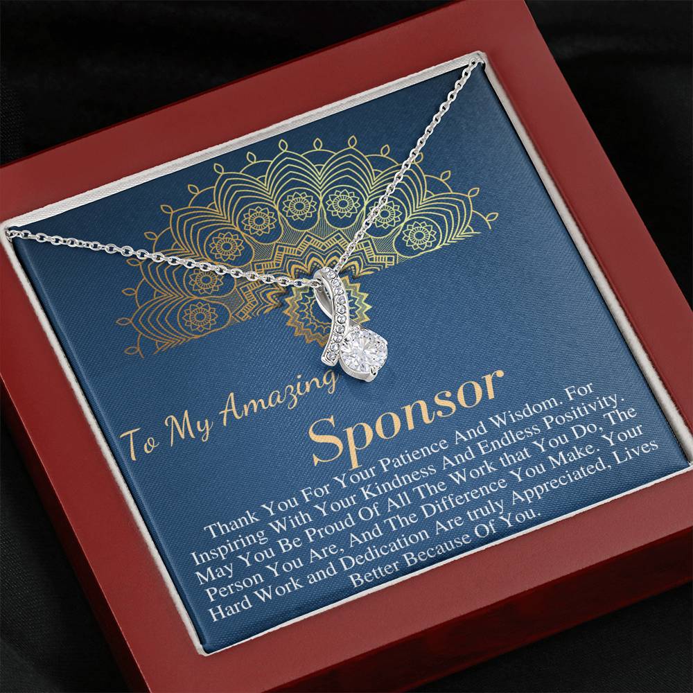 Sponsor Gift For Sponsor Thank You Gift, Confirmation Sponsor Gift for Women, aa Sponsor Gift, Wedding Sponsor Necklace Personalized #0742