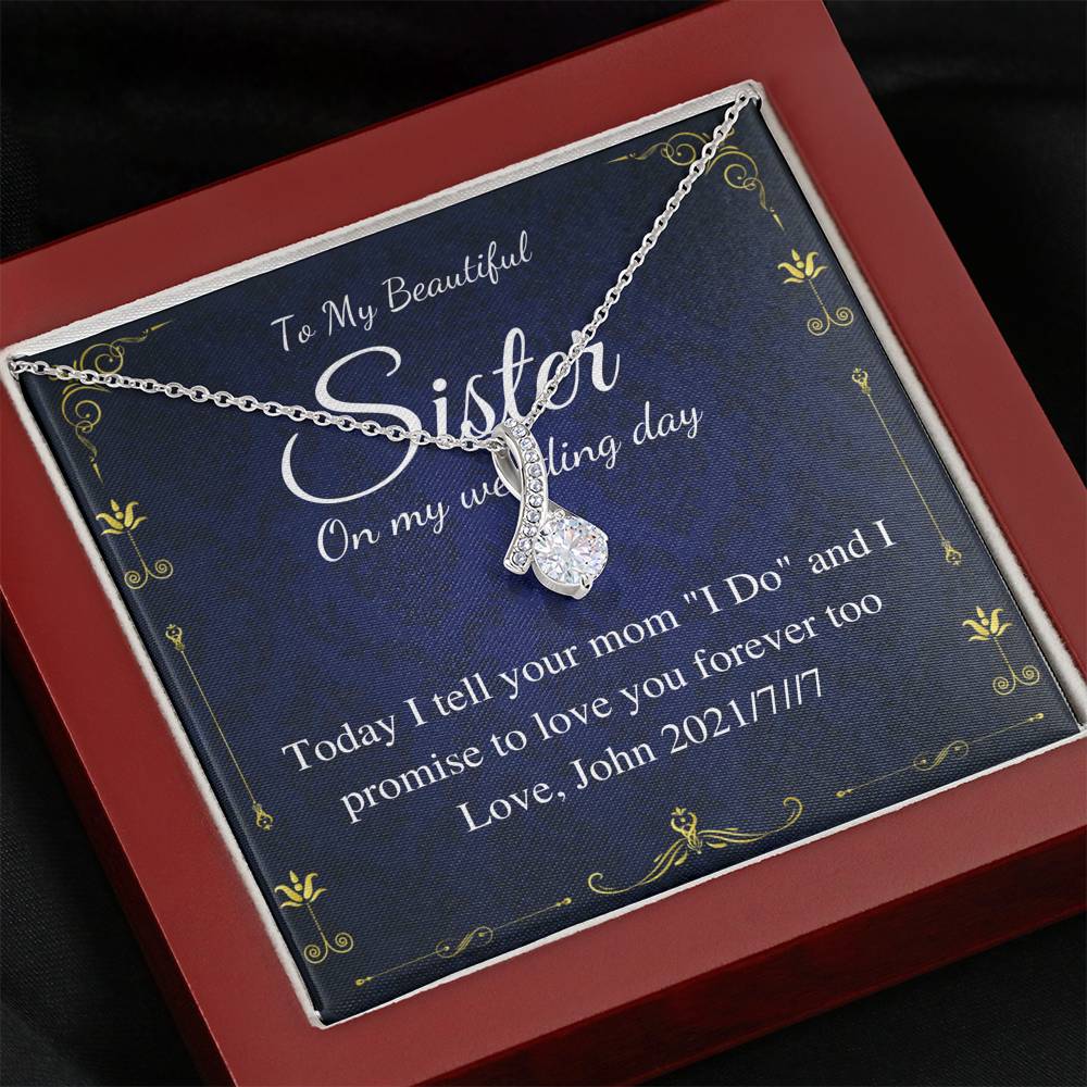 Alluring Beauty,Groom to Sister Gift from Groom on Wedding ,Rehearsal Dinner Gift to Sister from Brother,Wedding Necklace From Brother #0183