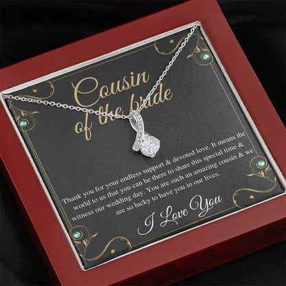 Alluring Beauty Cousin Of The Bride Necklace Gift, Wedding Gift From Bride And Groom, Bridal Party Thank You Gift, Cousin Wedding Gift #0140