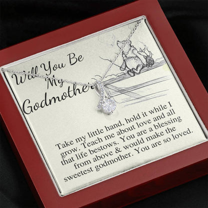 Will You be my Godmother? Godmother Proposal Necklace Gift Personalized Godmother Gift Godmother Proposal Jewelry, Gift From Godson #0460