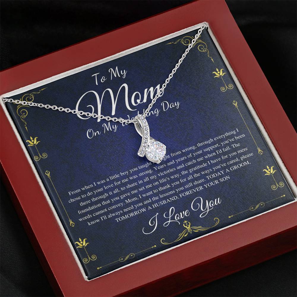 Alluring Beauty,Mother of the Groom Gift from Son to Mom,Wedding Gift for Mom,Necklace from Groom to Mom,Mom Wedding Gift from Groom #0176