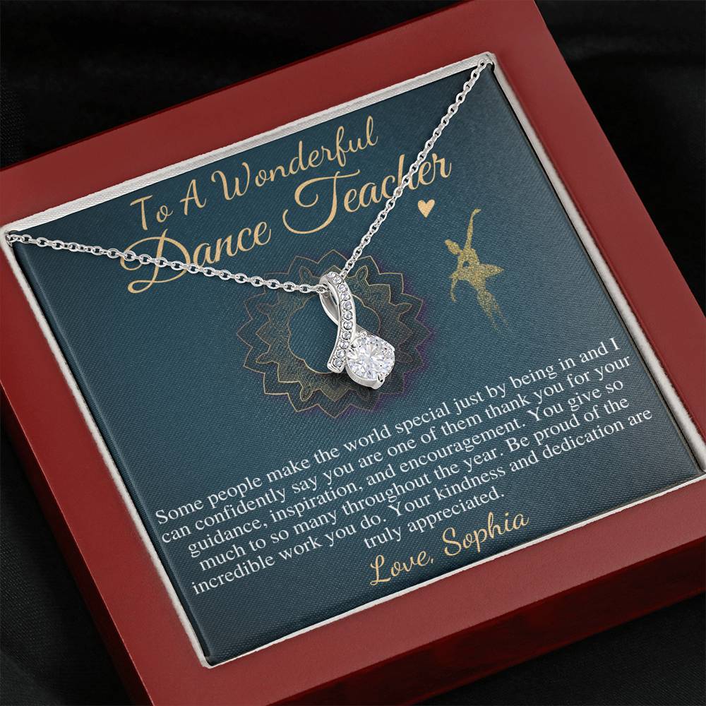 Dance Teacher Gifts for Ballet Teacher Gift Jewelry with Card, Dance recital Gift for teacher, Christmas Gift For Dance Teacher #0756
