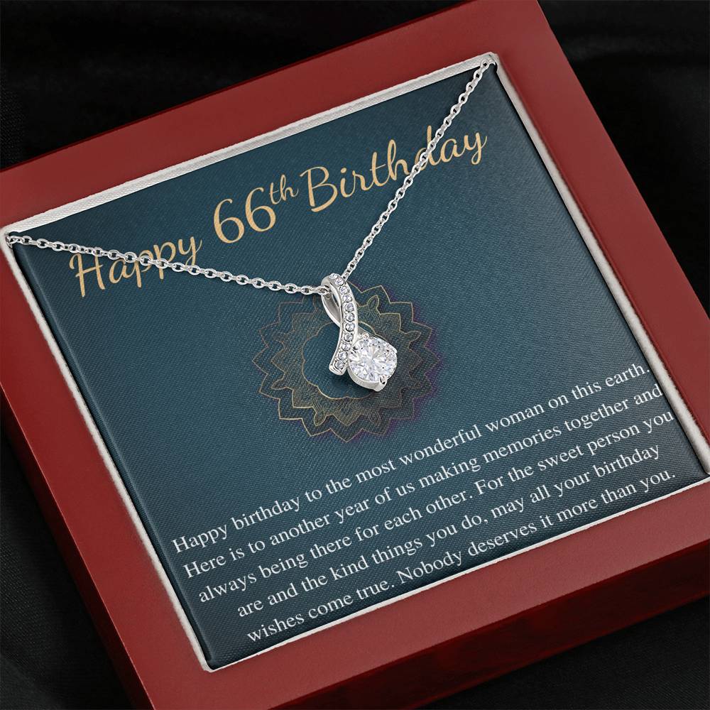 66th Birthday Gift Necklace With Message Card, Gift For 66th Birthday For Her, 66 Year Old Birthday Woman, 66th Birthday Woman Gift #0686