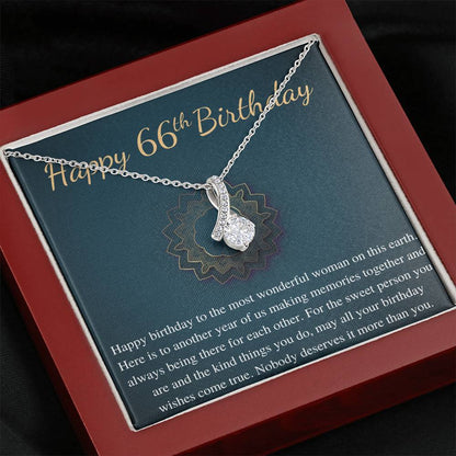 66th Birthday Gift Necklace With Message Card, Gift For 66th Birthday For Her, 66 Year Old Birthday Woman, 66th Birthday Woman Gift #0686