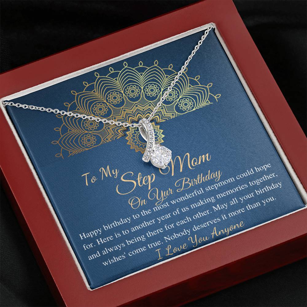 Happy Birthday Stepmom Gift, Stepmother Birthday Jewelry, Stepmom BD Necklace Gift, Stepmom Thoughtful Gifts Ideas, Initials Hearts #0659