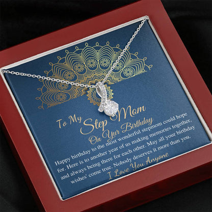 Happy Birthday Stepmom Gift, Stepmother Birthday Jewelry, Stepmom BD Necklace Gift, Stepmom Thoughtful Gifts Ideas, Initials Hearts #0659