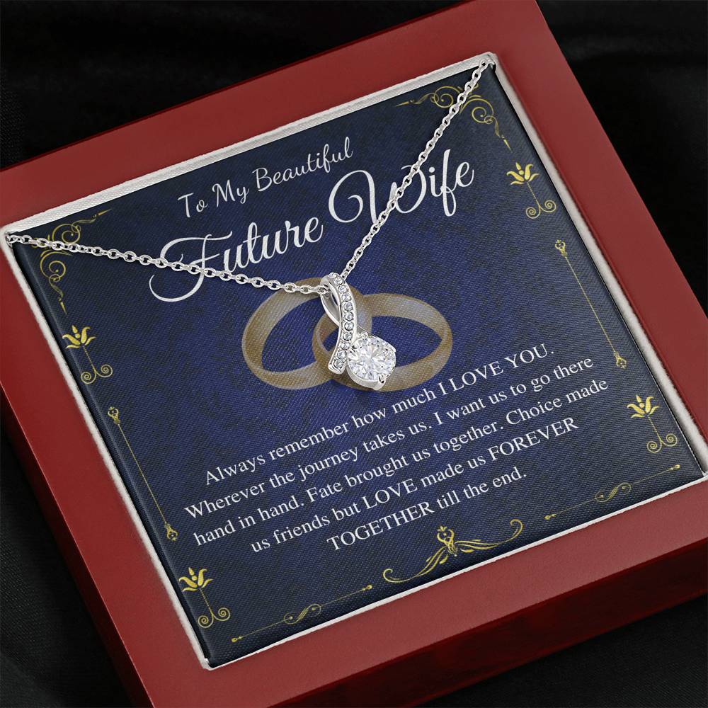 To My Future Wife Necklace Gift, Sentimental Gift For Bride From Groom,Birthday Gift For Fiancee,Fiance Christmas Gift,Alluring Beauty #0633