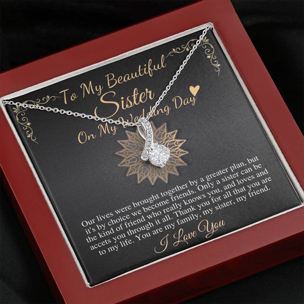Sister of the Bride Gift Necklace, Sister Wedding Gift from Bride to Sister rehearsal dinner Gift to Sister on Wedding Day Necklace #0095