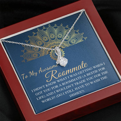 Roommate Necklace, Funny Roommate Gift, College Roommate, Alluring Roommate Jewelry, Birthday Gift,Roomie Gift,Roommate Christmas Gift #0588