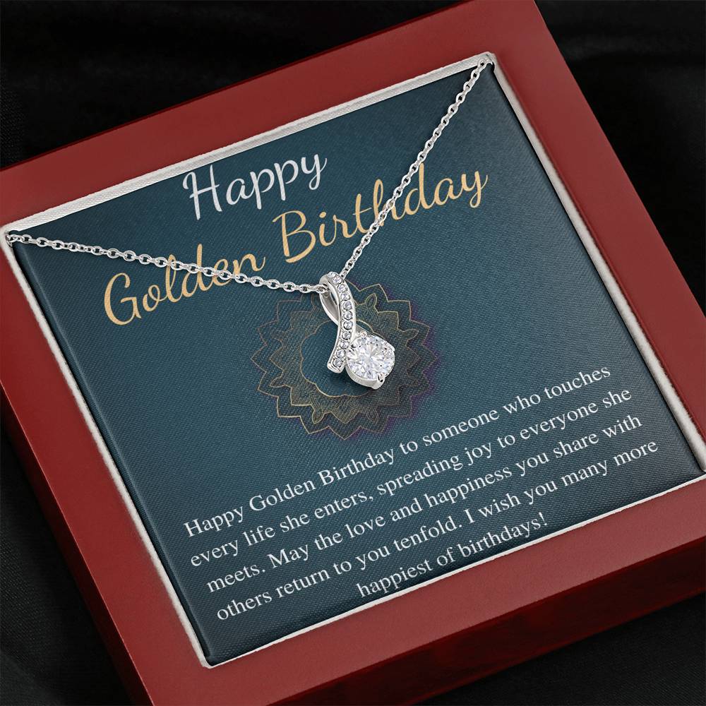 Golden Birthday Necklace Gift, Personalized Gift, Happy Golden Birthday, Golden Birthday Jewelry, Special Gift, Alluring Beauty #0650