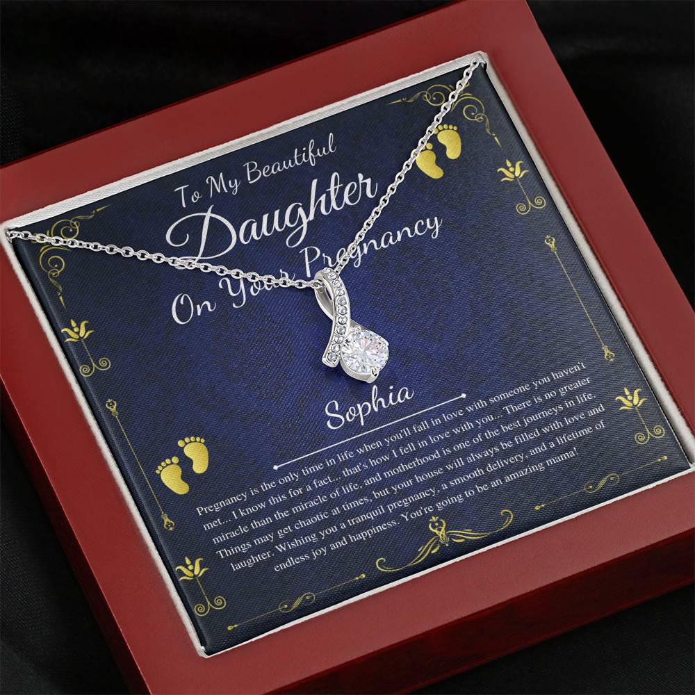 Pregnant Daughter Gift From Mother,First Time Mom Gift For Daughter, Congratulations Pregnancy Gift, New Mom Necklace, Alluring Beauty #0190