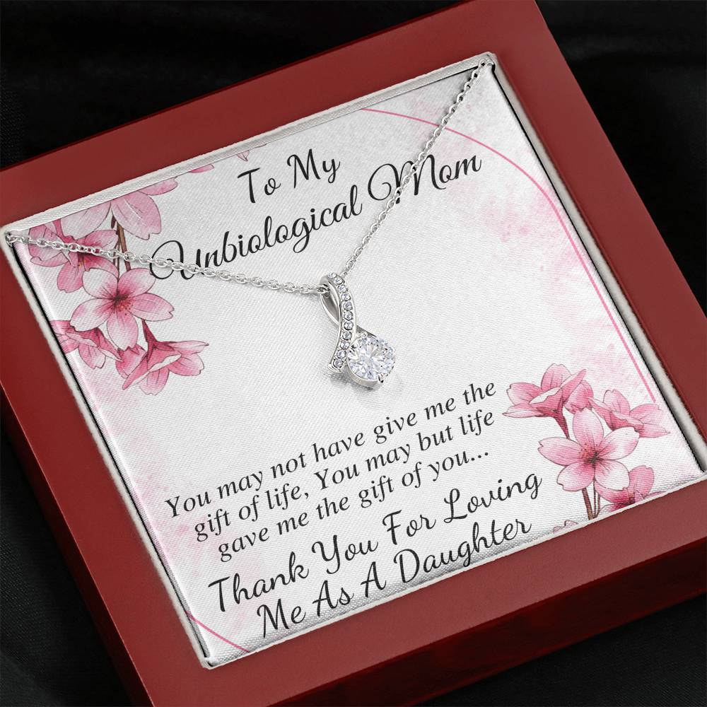 Unbiological Mom Necklace, Bonus Mom Gift, Bonus Mom Necklace, Stepmom Gift from Bride, Step Mom Gift, Stepmom Birthday,Christmas Gift #0461
