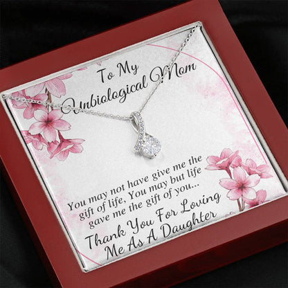 Unbiological Mom Necklace, Bonus Mom Gift, Bonus Mom Necklace, Stepmom Gift from Bride, Step Mom Gift, Stepmom Birthday,Christmas Gift #0461