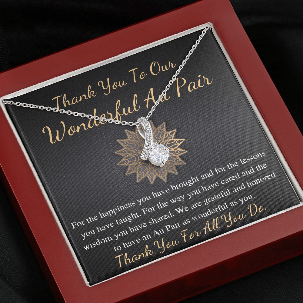 Au Pair Gift, Thank You Gift for Au Pair, Child Care Gift, Au Pair Appreciation, Au Pair Jewelry, AU Pair Christmas Gift Necklace #0883
