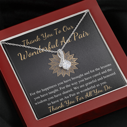 Au Pair Gift, Thank You Gift for Au Pair, Child Care Gift, Au Pair Appreciation, Au Pair Jewelry, AU Pair Christmas Gift Necklace #0883