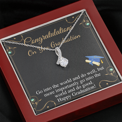 Graduation Necklace Gift, Congratulations Jewelry Gift, Friend Graduation Gift, Message Card, Daughter Graduation Gift From Parents #0898