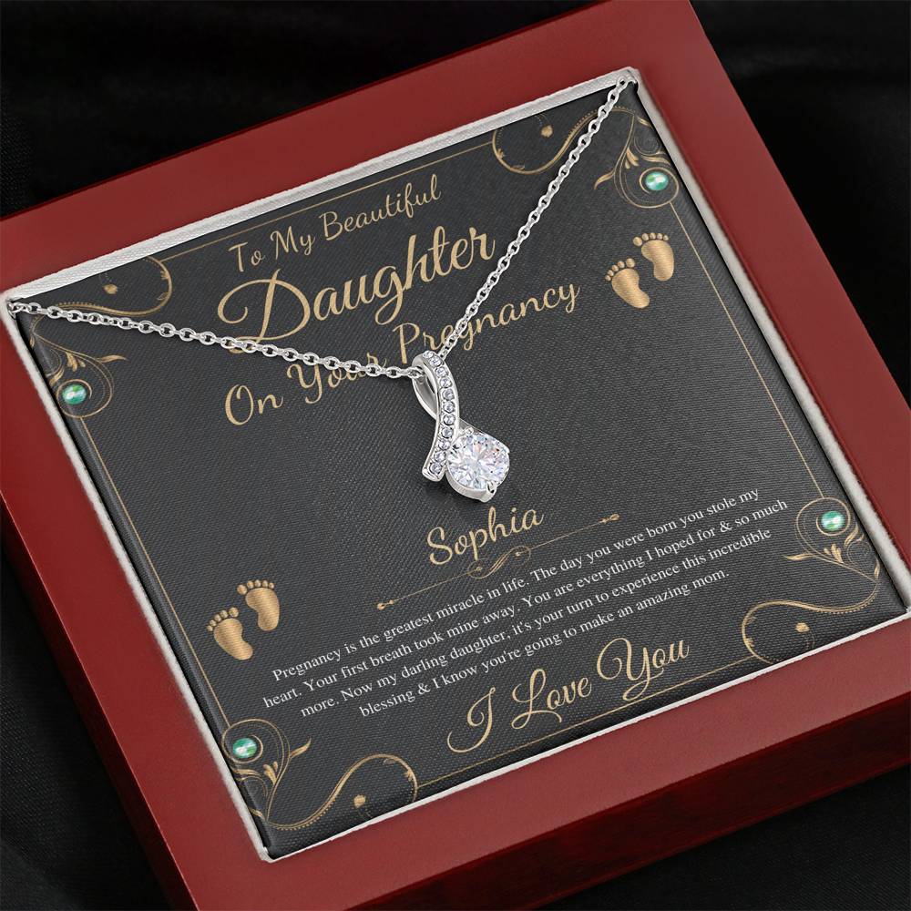 Pregnant Daughter Gift From Mother,First Time Mom Gift For Daughter, Congratulations Pregnancy Gift, New Mom Necklace, Alluring Beauty #0189 Copy