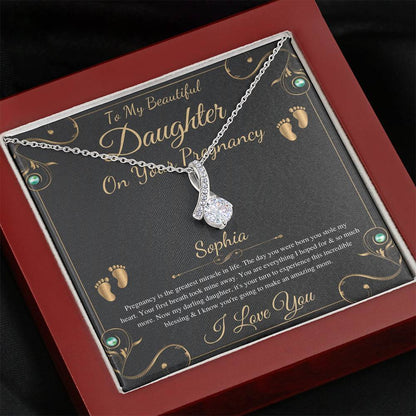 Pregnant Daughter Gift From Mother,First Time Mom Gift For Daughter, Congratulations Pregnancy Gift, New Mom Necklace, Alluring Beauty #0189 Copy