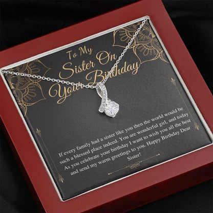 Sister Birthday Gift, Sister Birthday Jewelry, Sister Necklace Gift, Thoughtful Gift, Message Card Quote, Big Sister, Little Sister #0716