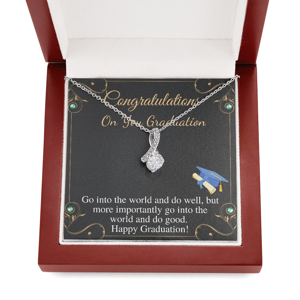 Graduation Necklace Gift, Congratulations Jewelry Gift, Friend Graduation Gift, Message Card, Daughter Graduation Gift From Parents #0898