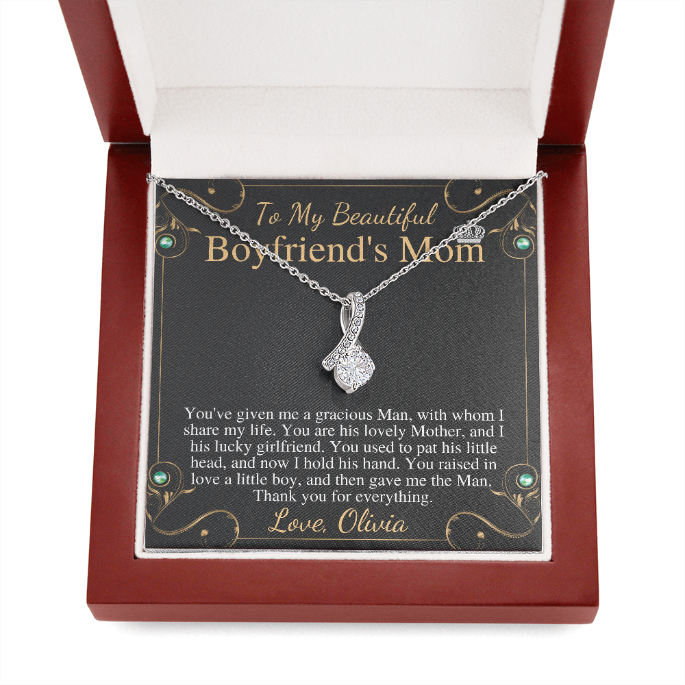 Boyfriend Mom Necklace, Gift for Boyfriend Mother, Birthday Gift, Christmas Gift, Mothers Day Gift for Boyfriends Mom, Alluring Beauty #0477