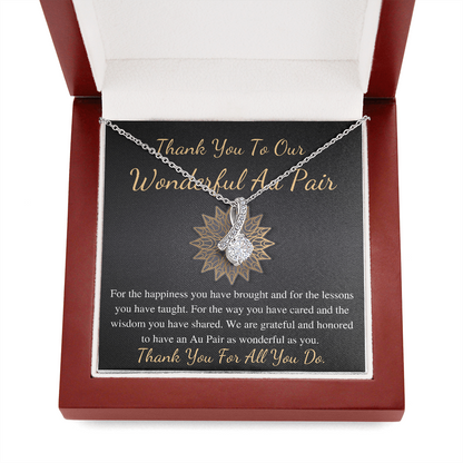 Au Pair Gift, Thank You Gift for Au Pair, Child Care Gift, Au Pair Appreciation, Au Pair Jewelry, AU Pair Christmas Gift Necklace #0883