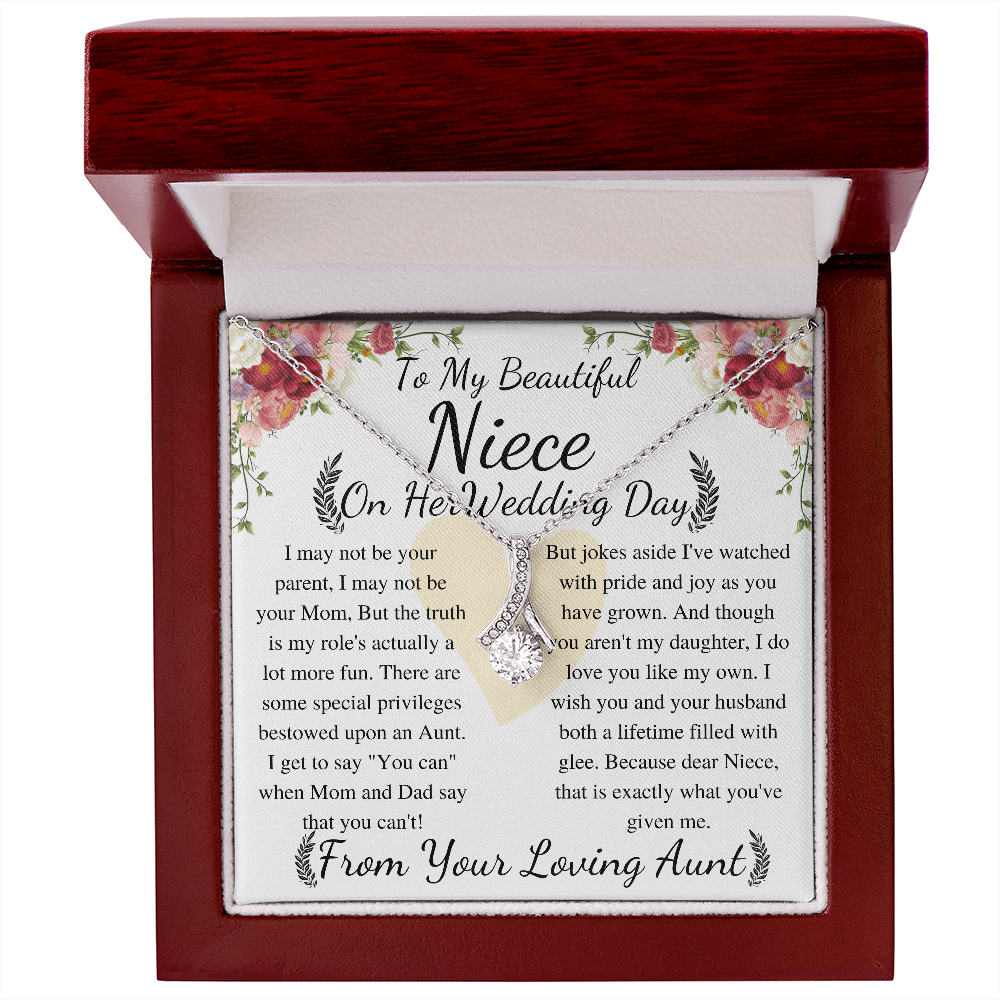 Niece Wedding Day Gift, To Bride From Aunt Necklace, Aunt To Bride Gift, Bride Jewelry Gift From Aunt, gift for her , keepsake gift