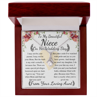 Niece Wedding Day Gift, To Bride From Aunt Necklace, Aunt To Bride Gift, Bride Jewelry Gift From Aunt, gift for her , keepsake gift