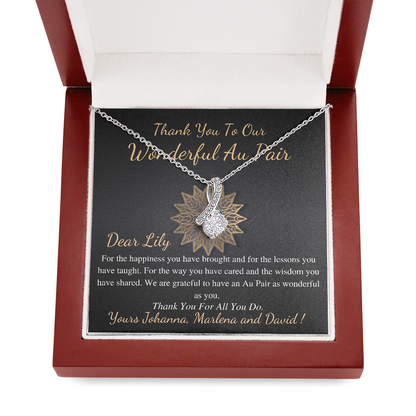 Au Pair Gift, Thank You Gift for Au Pair, Child Care Gift, Au Pair Appreciation, Au Pair Jewelry, AU Pair Christmas Gift Necklace #0883 lily
