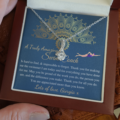 Swim Coach Gift for Women | Swim Coach Appreciation Gift | Leaving Gift for Swim Coach Necklace | A Truly Amazing Swim Coach Gift #0734 georgia