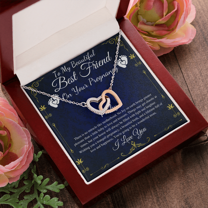 Best Friend Pregnancy Gift For Best Friend Baby Shower Gift For Mom To Be Gift For Expecting Mom Gift Pregnant Friend, Link Hearts #0219 Pinky
