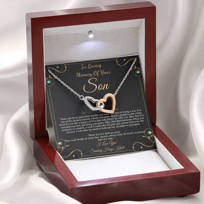 Memorial gift Son Loss of Son In Memory of Son Sorry for your loss of Son loss of loved one, bereavement gift, Interlocking Heart #0331 kristi