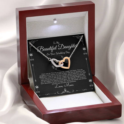Interlocking Heart, Bride Gift from Mom to Daughter on Wedding Day gift for Daughter on wedding day from Mother to Daughter On Wedding #0062