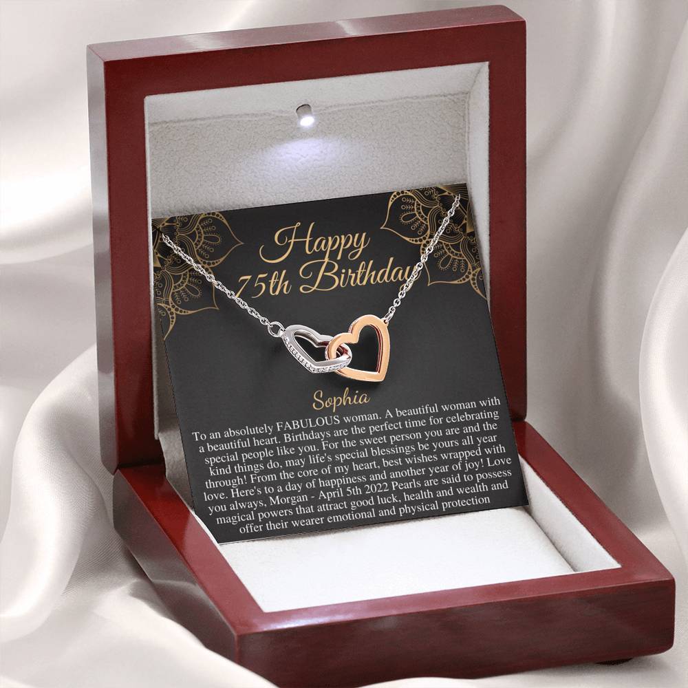75th Birthday Gift for Women, 75 year old birthday gift,75th birthday necklace,gift for 75 year old woman,Mom Friend Aunt Grandma Wife #0663