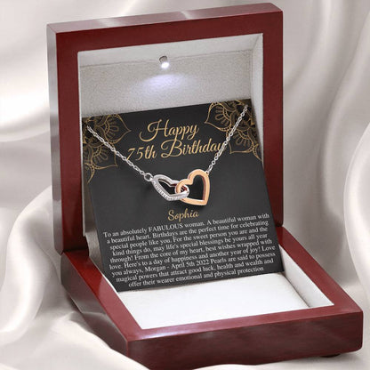 75th Birthday Gift for Women, 75 year old birthday gift,75th birthday necklace,gift for 75 year old woman,Mom Friend Aunt Grandma Wife #0663