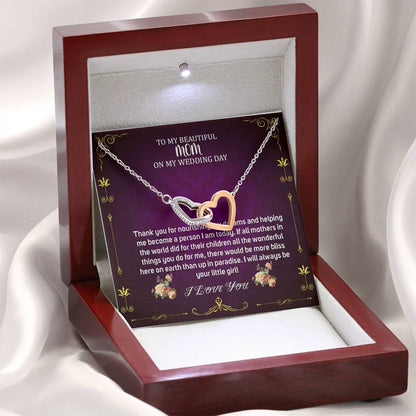 Interlocking Hearts Necklace, To Mom On My Wedding Day, Mother Of The Bride Necklace From Bride, Mother Of The Bride Gift From Daughter#0026