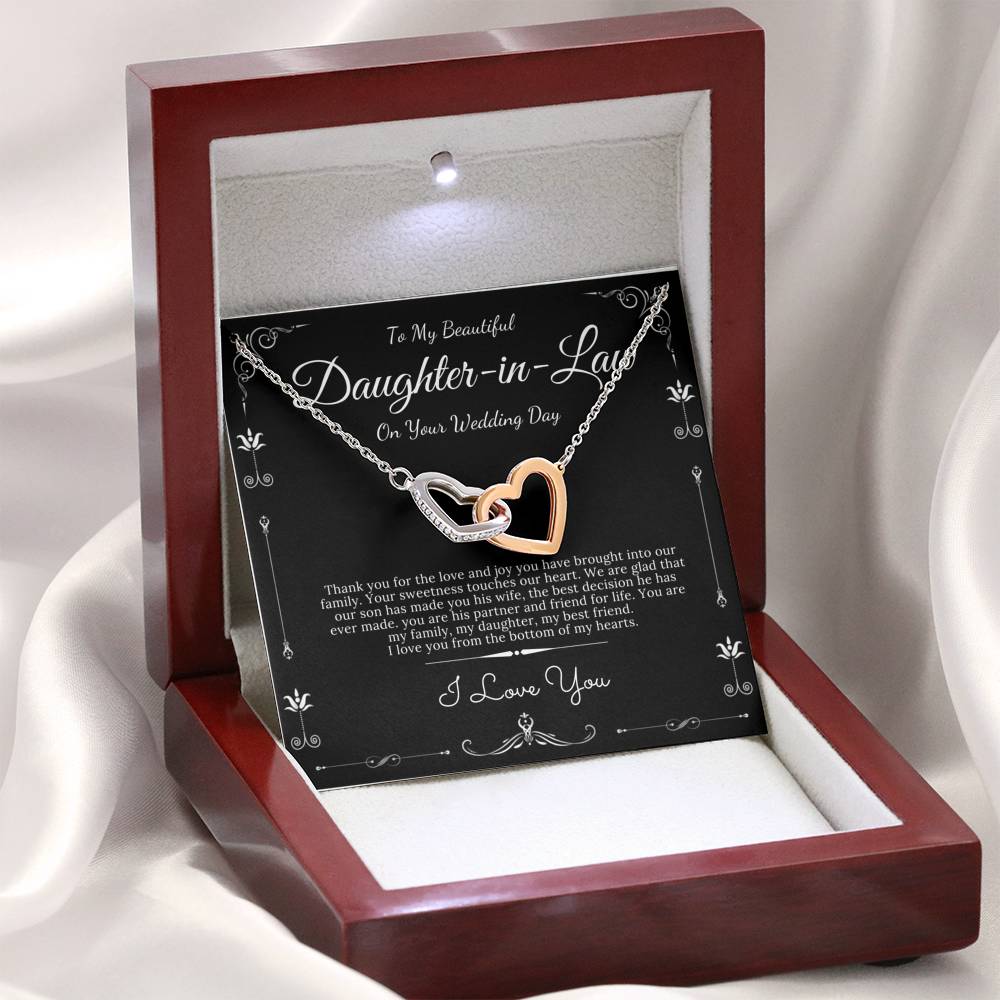 Interlocking Heart, Gift For Daughter In Law On Her Wedding, Daughter In Law Gift Wedding Jewelry For Bride Jewelry From Mother In Law #0080