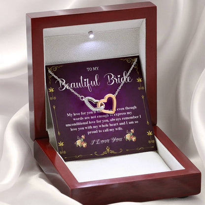 Interlocking Heart, Wedding Day Gift For Bride From Groom, To My Bride Gift From Groom, Groom To Future Wife, Engagement Gift For Her #0044