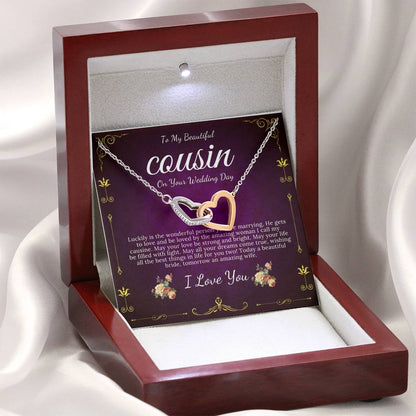 Interlocking Heart, Gift For Cousin Wedding Day Bride Gift From Cousin Bride necklace Gift For Cousin Wedding Gift For My Cousin #0109