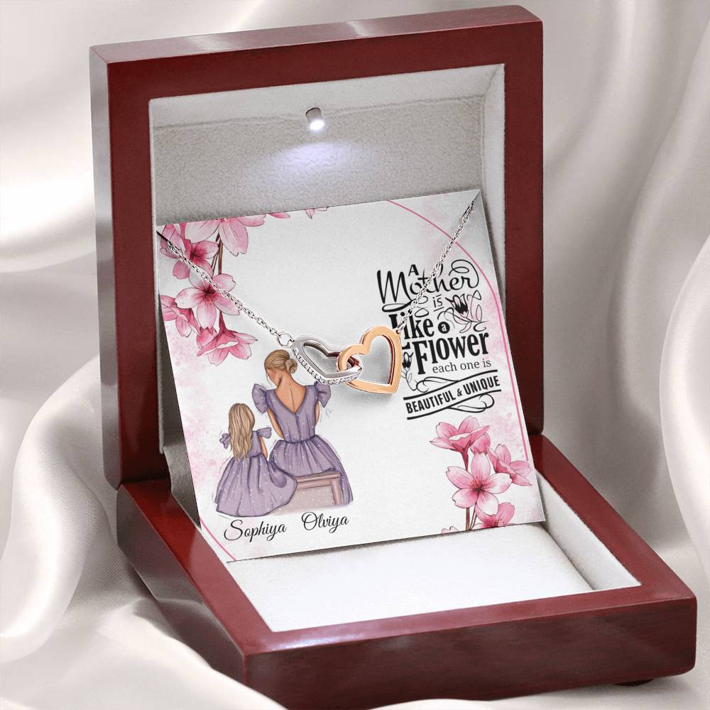 To My Beautiful Mom, Mother Gift Jewelry, Gift For Mother From Daughter, Necklace Gift For Mom, Gift Thank You Mom, Interlock Heart #0516