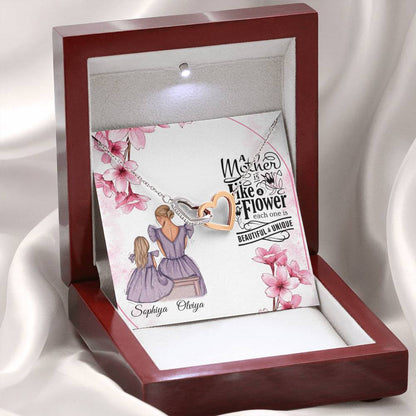 To My Beautiful Mom, Mother Gift Jewelry, Gift For Mother From Daughter, Necklace Gift For Mom, Gift Thank You Mom, Interlock Heart #0516