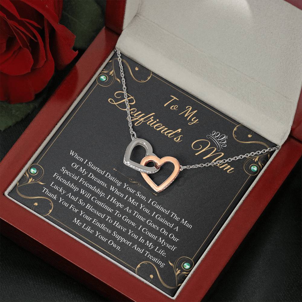 Boyfriends Mom Gift, Boyfriend Mom Gift Birthday, BF Mom Necklace, Christmas Gift For Boyfriend Mom, Mother Day's Gift Interlock Heart #0424