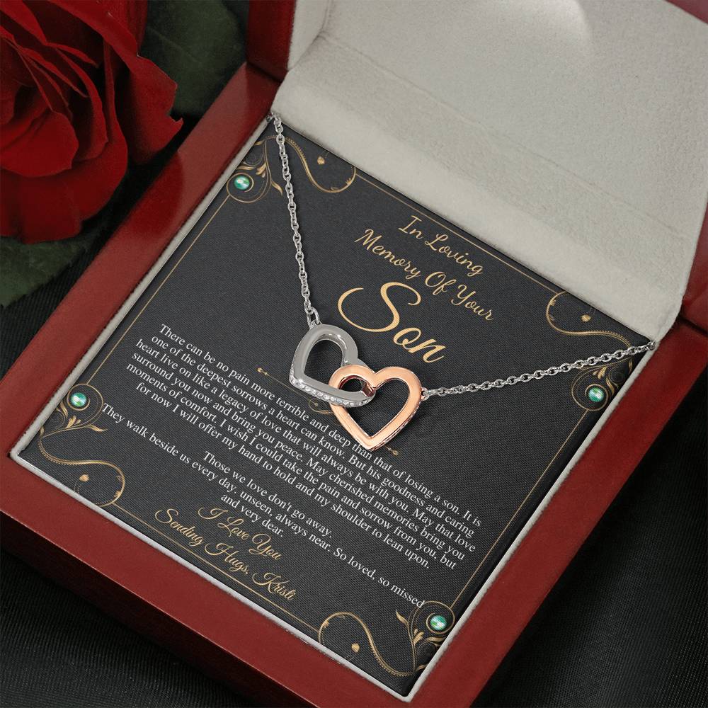 Memorial gift Son Loss of Son In Memory of Son Sorry for your loss of Son loss of loved one, bereavement gift, Interlocking Heart #0331 kristi