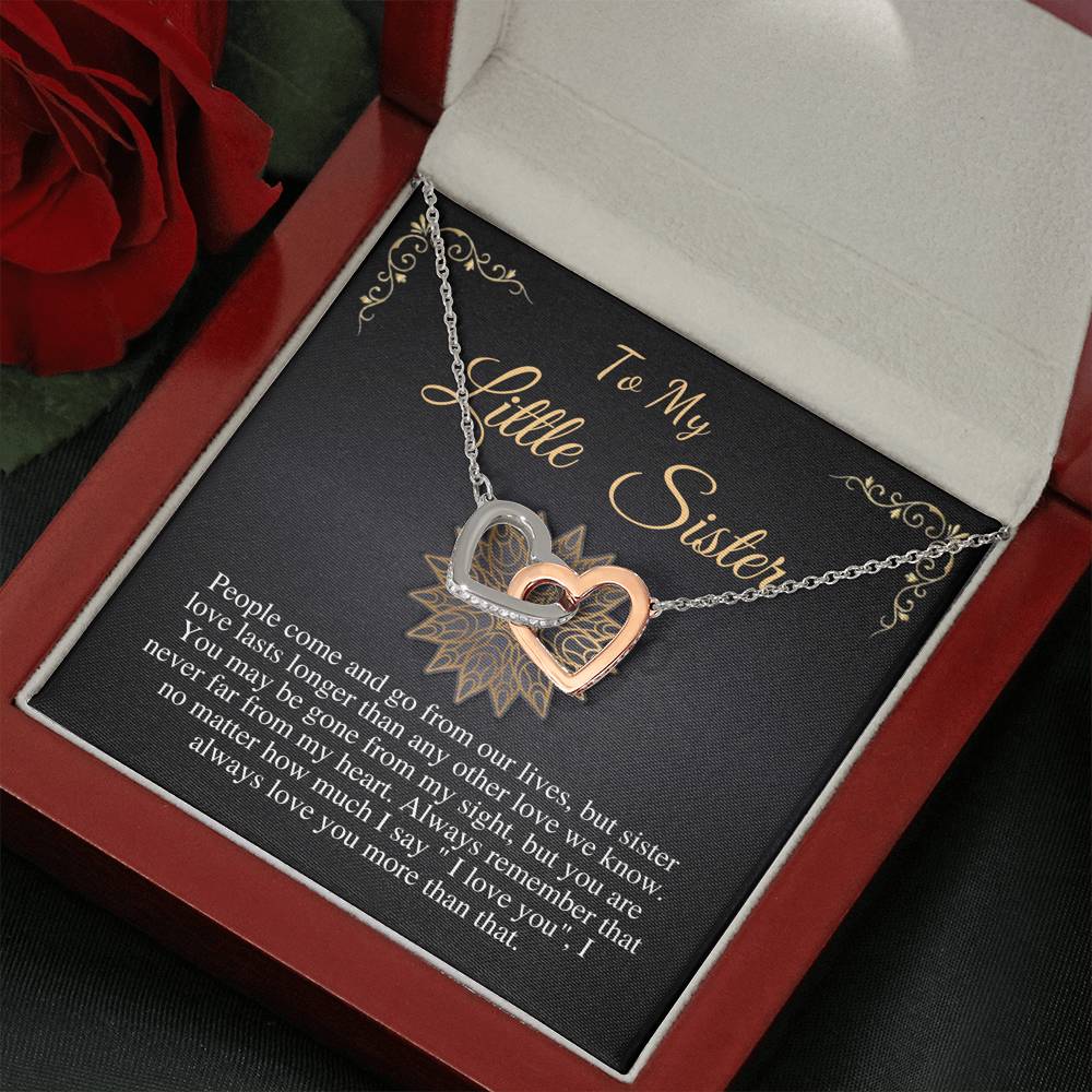 Sister Necklace, Gift For Big Sister, Gift From Brother/Sister, Brother And Sister Gift, Little Sister Birthday Gift, Linked Heart #0540