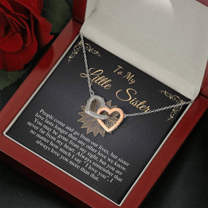 Sister Necklace, Gift For Big Sister, Gift From Brother/Sister, Brother And Sister Gift, Little Sister Birthday Gift, Linked Heart #0540