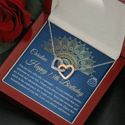 13th Birthday Girl Gift, Teen Birthday Gifts, 13th Birthday Jewelry, Thirteenth Birthday necklace, Gift for 13 year old, Message card #0684
