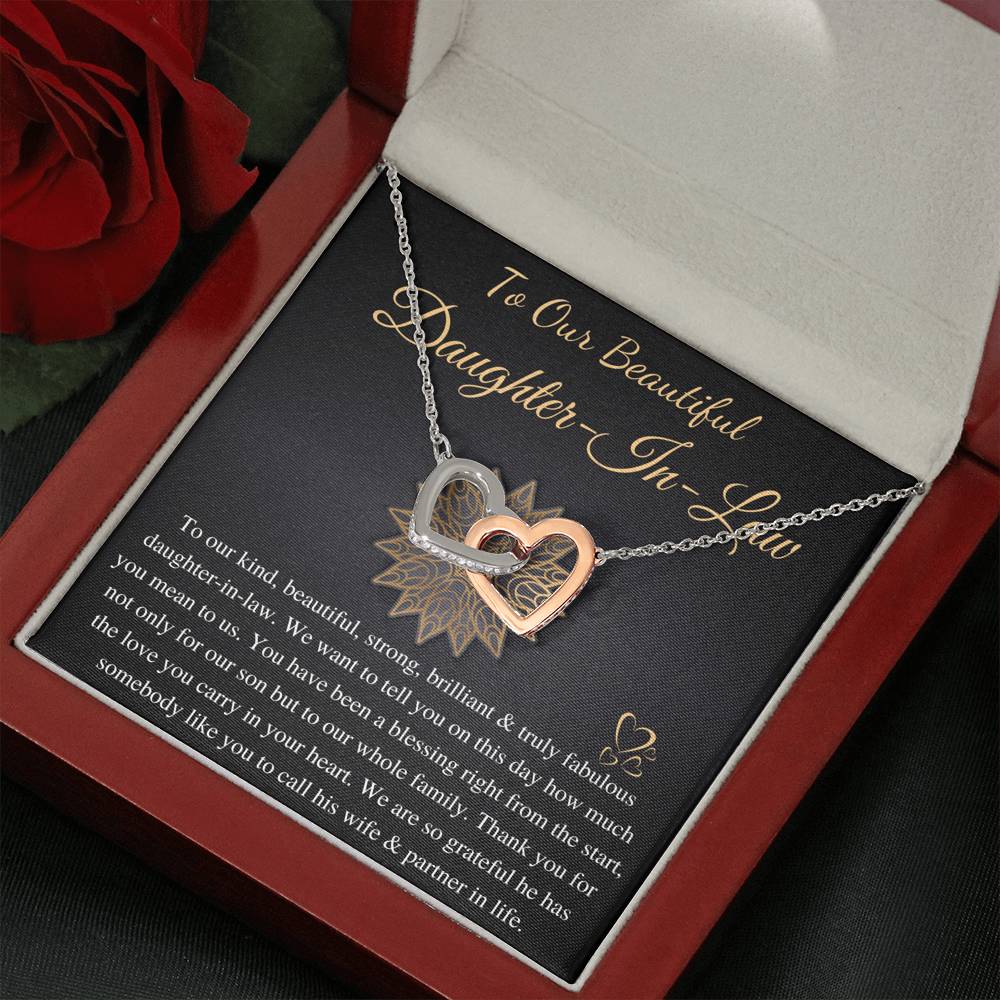 To Our Daughter-In-Law Gift On Wedding Day, Future Daughter In Law Wedding Gift, Bride Gift From Mother & Father In Law, Linked Heart #0815