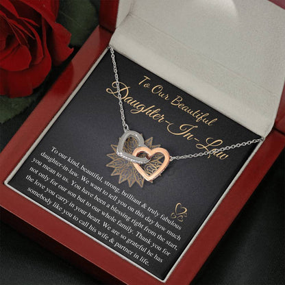 To Our Daughter-In-Law Gift On Wedding Day, Future Daughter In Law Wedding Gift, Bride Gift From Mother & Father In Law, Linked Heart #0815